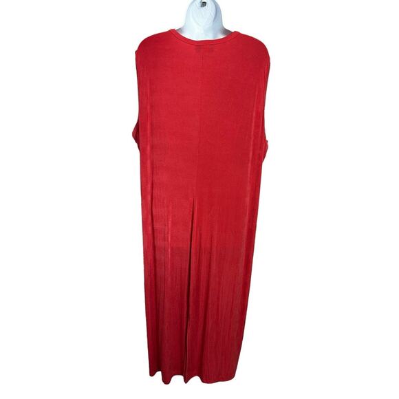 Vintage Carolyn Strauss Collection Coral Maxi Dress Sz 3X Sleeveless Shimmery - Picture 5 of 6